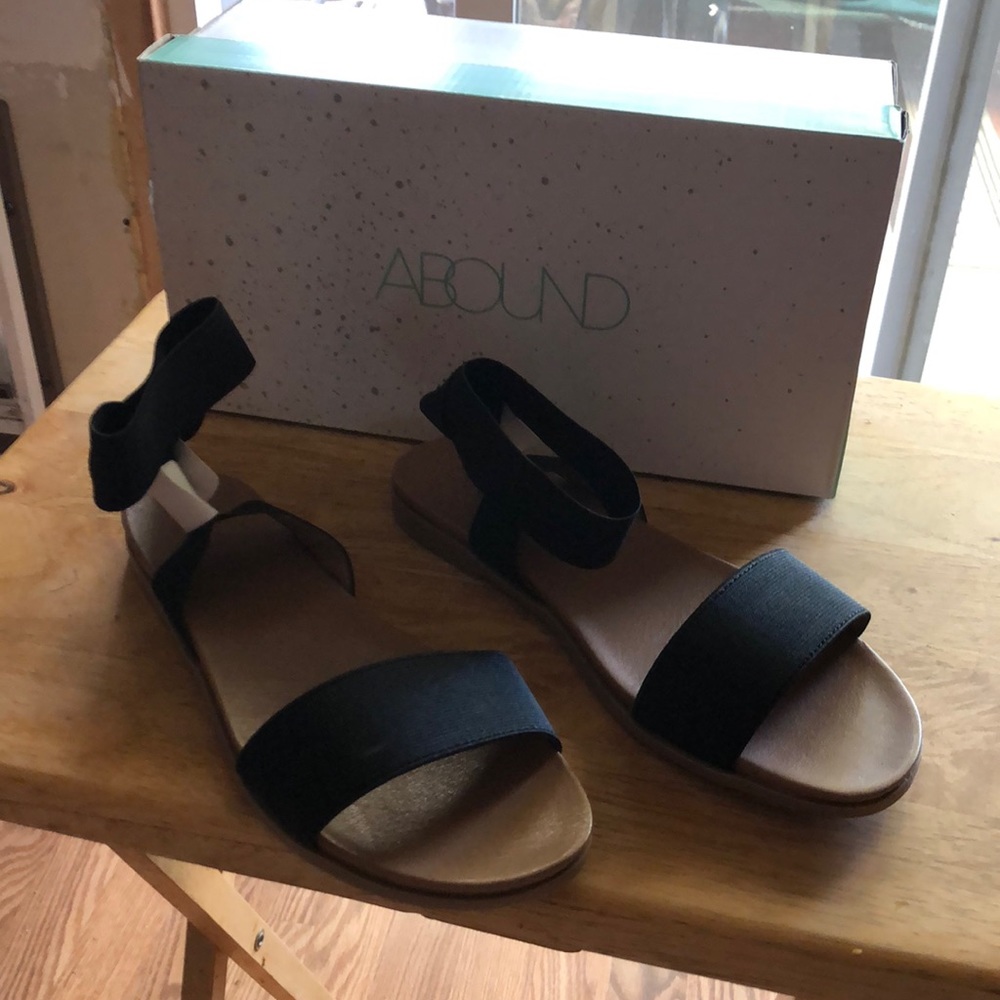 Abound black sandals with elastic ankle straps